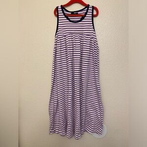 Gap lavender purple stripe hi low long Maxi racer back  summer dress XL /12
